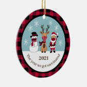 Vreemd genoeg het jaar dat we gevaccineerd werden  keramisch ornament (Rechts)