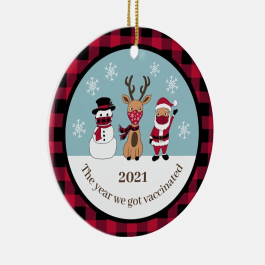 Vreemd genoeg het jaar dat we gevaccineerd werden keramisch ornament (Rechts)