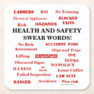 Vreemd grappige woorden van Joke Health & Safety S Kartonnen Onderzetters