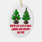 Vreemd kerstboomtje - veel ballen keramisch ornament (Rechts)