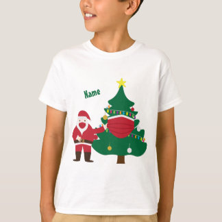 Vreemd kerstfeest 2020 Kerstman en versierde boom T-shirt