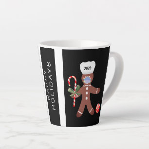 Vreemd kerstfeest 2020-man in het faciaal Masker Latte Mok