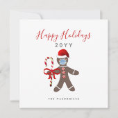 Vreemd kerstfeest 2022 Gingerbrood Man in Face Mas (Voorkant)