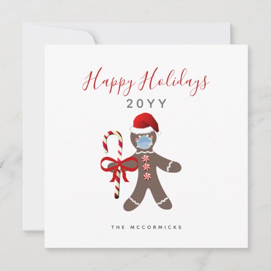 Vreemd kerstfeest 2022 Gingerbrood Man in Face Mas (Voorkant)