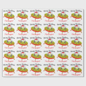 Vreemd kerstfeest Alien Space Ship Cadeaupapier (Vlak)