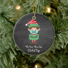 Vreemd kerstfeest Elf 2020 jaar dat opgestaan werd Keramisch Ornament