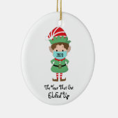 Vreemd kerstfeest Elf 2020 jaar dat opgestaan werd Keramisch Ornament (Rechts)