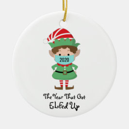 Vreemd kerstfeest Elf 2020 jaar dat opgestaan werd Keramisch Ornament