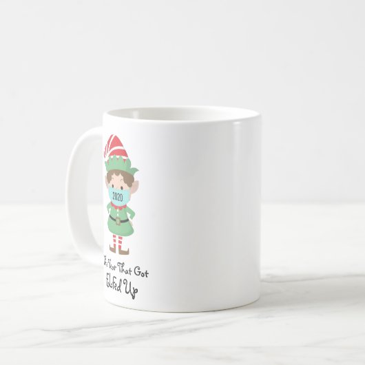 Vreemd kerstfeest Elf 2020 jaar dat opgestaan werd Koffiemok (Voorkant links)