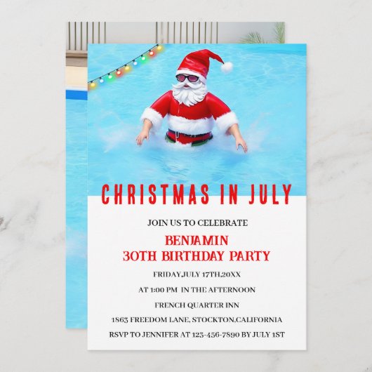 Vreemd kerstfeest in juli kaart (Voorkant / Achterkant)