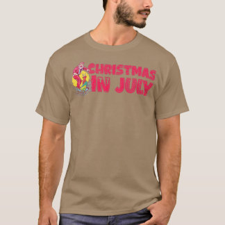 Vreemd kerstfeest in juli Pet zonnebril van Santa T-shirt