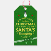 Vreemd kerstfeest niet open lijst voor kerstmis cadeaulabel (Voorkant)