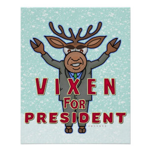 Vreemd kerstfeest Vixen President renrendierverkie Poster
