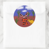 Vreemd konijn met zijn rare kat ronde sticker (Tas)