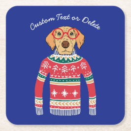 Vreemd lelijke kerstkeuken, hondenbril kartonnen onderzetters