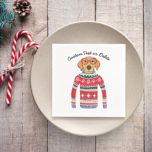 Vreemd lelijke kerstkeuken, hondenbril servet