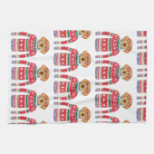 Vreemd lelijke kerstkeuken, hondenbril theedoek (Horizontaal)