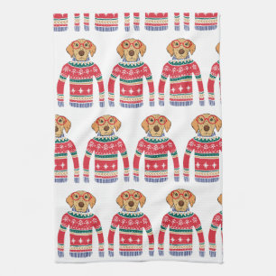 Vreemd lelijke kerstkeuken, hondenbril theedoek