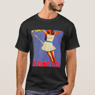 Vreemd maar fascinerend retro 1970s tennis t-shirt