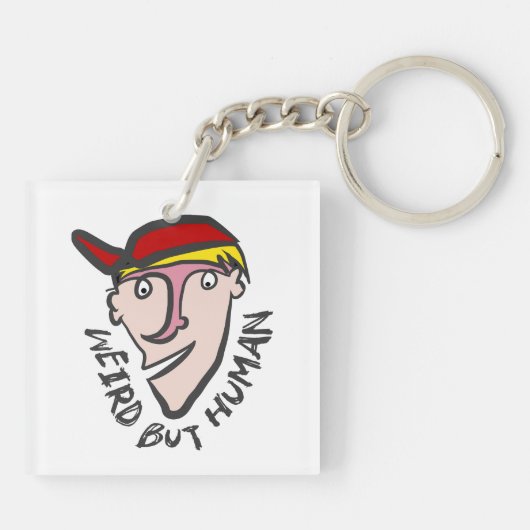 Vreemd, maar menselijk sleutelhanger (Achterkant)