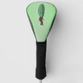 Vreemd Man met augurken hoofd in bruin pak groen Golfheadcover (Voorkant)