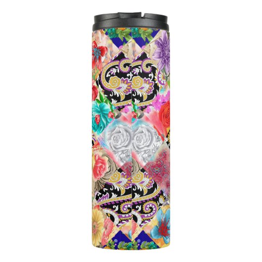 Vreemd mooi weefselpatroon. Nieuwe stof van Thermosbeker (Achterkant)