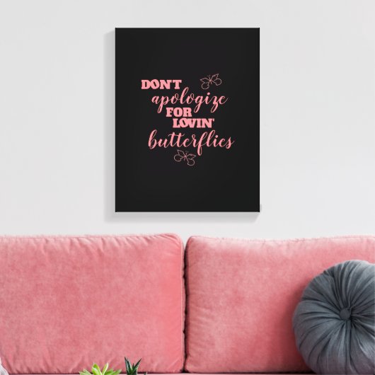 Vreemd niet voor Lovin' Butterflies Canvas Afdruk (Insitu (Woonkamer))