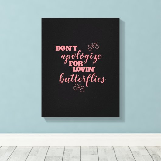 Vreemd niet voor Lovin' Butterflies Canvas Afdruk (Insitu (Houten vloer))