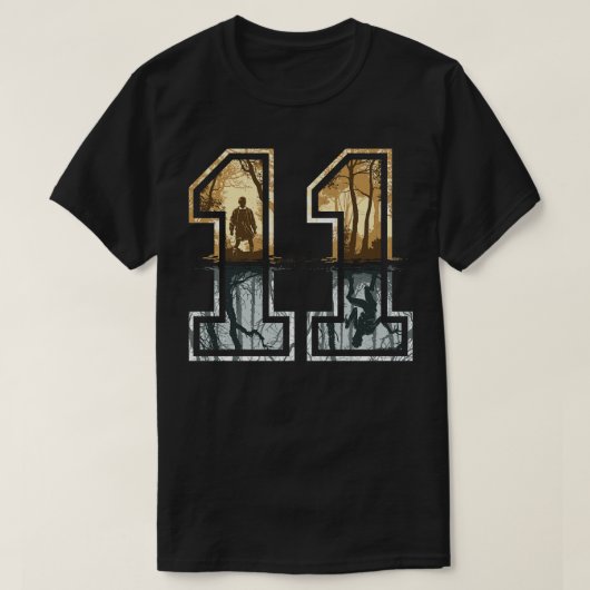 Vreemd nummer 11 goldsilver t-shirt (Design voorkant)