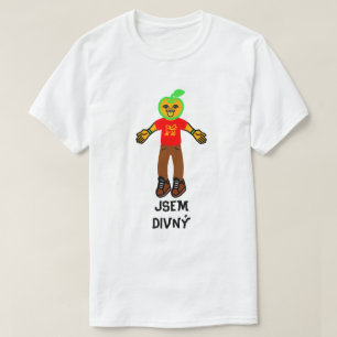 Vreemd persoon en Tsjechische tekst jsem divný T-shirt