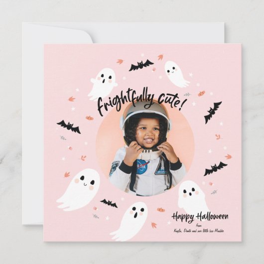 Vreemd Schattige Happy Halloween fotokaart Kaart (Voorkant)