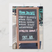 Vreemd slecht eten voor eten of lunchuitnodiging kaart (Voorkant)