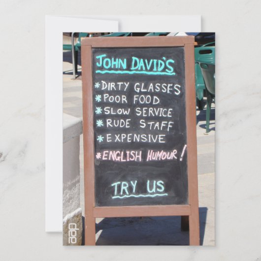 Vreemd slecht eten voor eten of lunchuitnodiging kaart (Voorkant)