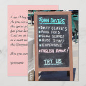 Vreemd slecht eten voor eten of lunchuitnodiging kaart (Voorkant / Achterkant)