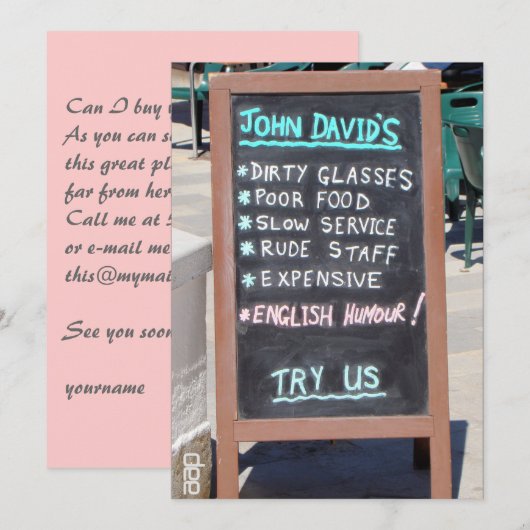 Vreemd slecht eten voor eten of lunchuitnodiging kaart (Voorkant / Achterkant)