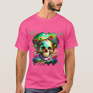 Vreemd tot het einde - Psychedelische schedel en b T-shirt