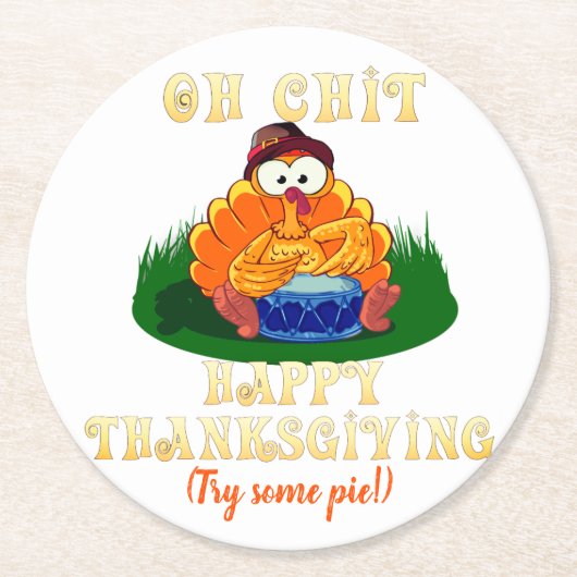 Vreemd Turkije realiseert zich dat het Thanksgivin Ronde Kartonnen Onderzetter (Voorkant)