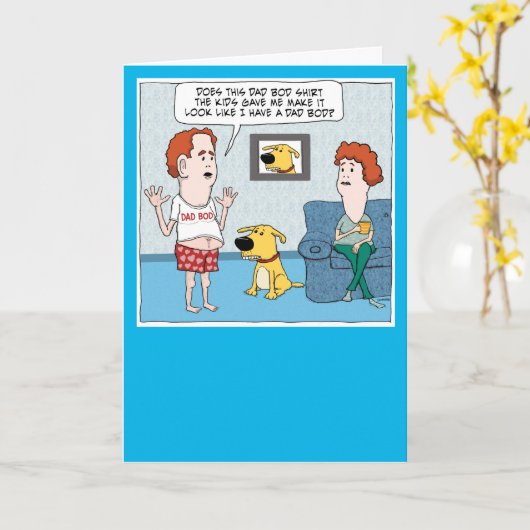 Vreemd vader met pap Bod in pap Bod Shirt Birthday Kaart (Gele Bloem)