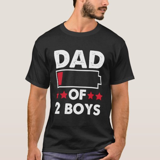 Vreemd vader van twee jongens Vaderdag Cadeauidee T-shirt (Voorkant)
