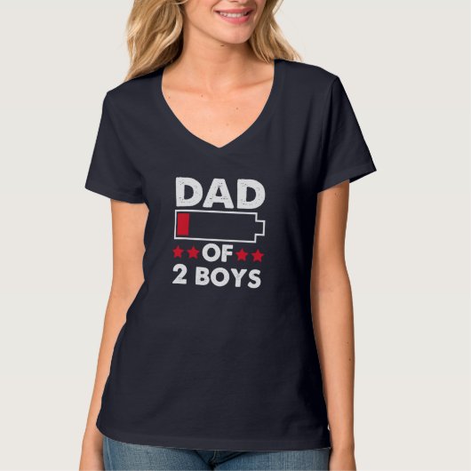 Vreemd vader van twee jongens Vaderdag Cadeauidee T-shirt (Voorkant)