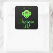 Vreemd vreemd monster vierkante sticker (Tas)