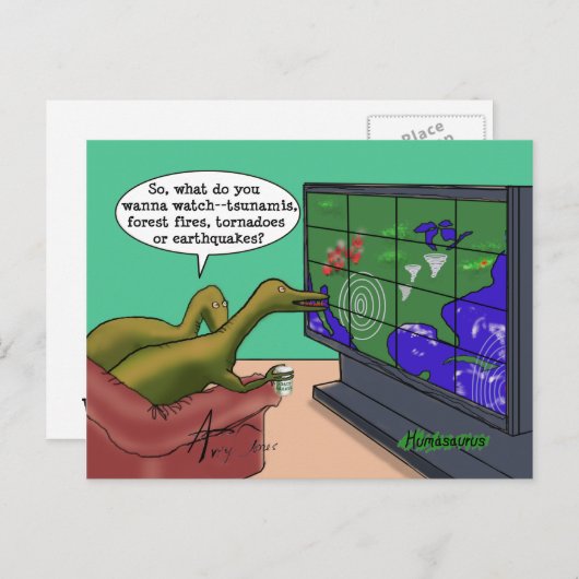 Vreemd weer Dinosaurussen briefkaart 2 (Voorkant / Achterkant)