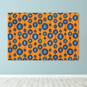 Vreemd zen stretched canvas Print Sinaasappel blau (Insitu (Houten vloer))