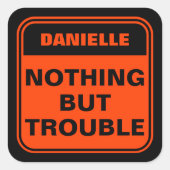 Vreemd zwart sinaasappel alleen maar problemen per vierkante sticker (Voorkant)