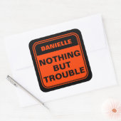 Vreemd zwart sinaasappel alleen maar problemen per vierkante sticker (Envelop)