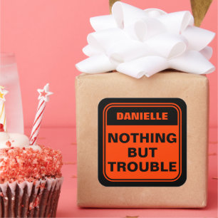 Vreemd zwart sinaasappel alleen maar problemen per vierkante sticker