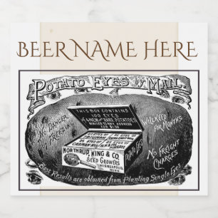 Vreemde aardappeladvertentie bier etiket
