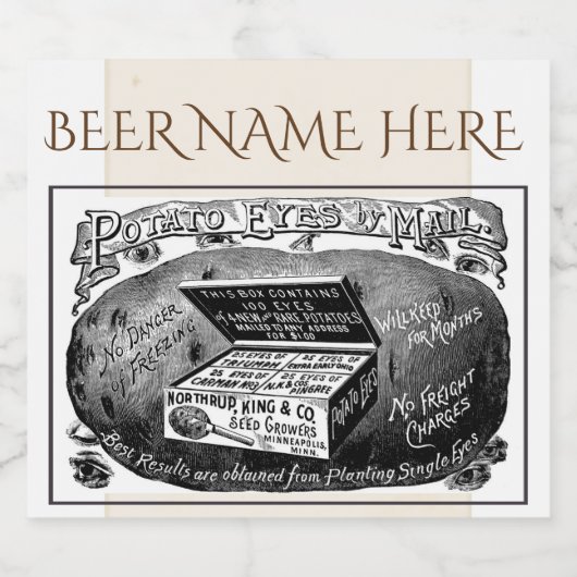 Vreemde  aardappeladvertentie bier etiket (Enkel label)