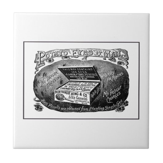 Vreemde  aardappeladvertentie tegeltje (Voorkant)