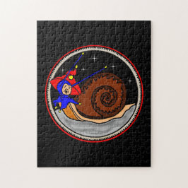 Vreemde Alien-slak op de moonpuzzel Legpuzzel